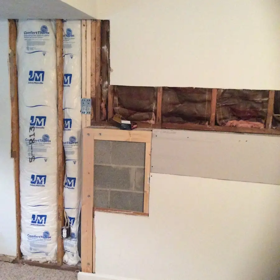 Wall insulation replacement during Basement Flood Cleanup in Millbrook